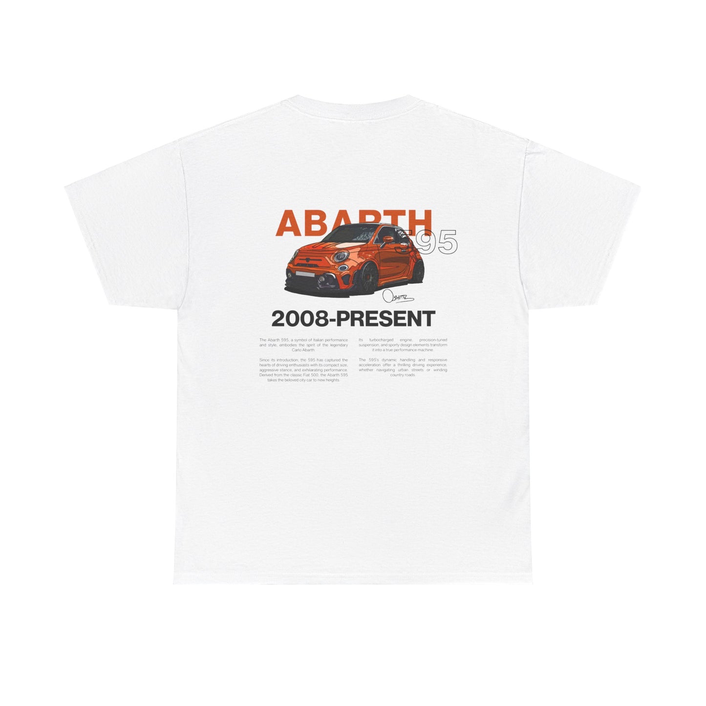 Orange Abarth 595 - White Tee