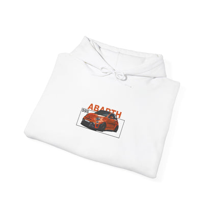 Orange Abarth 595 - White Hoodie