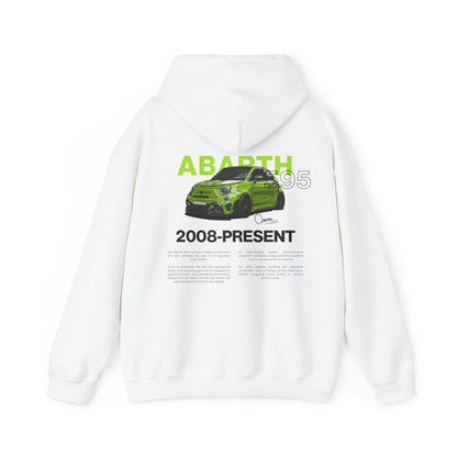 Green Abarth 595 - White Hoodie