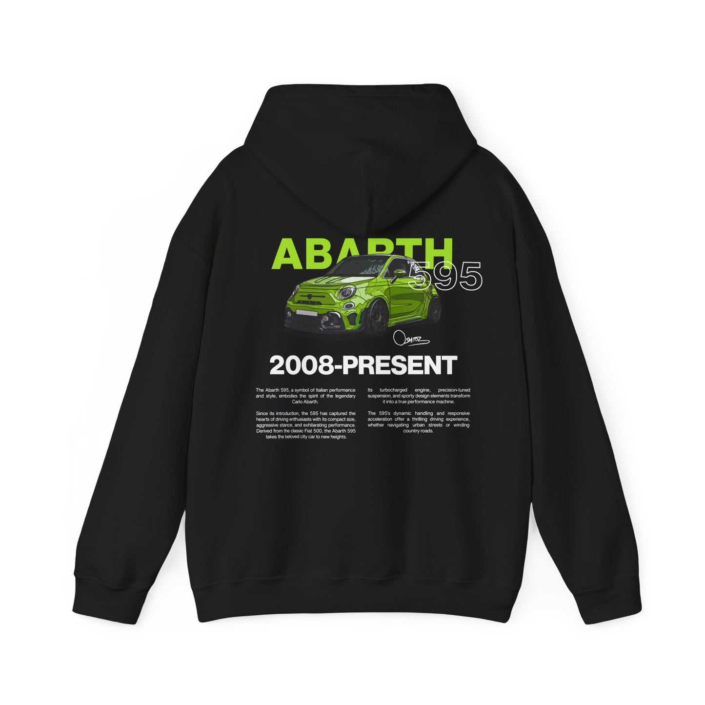 Green Abarth 595 - Black Hoodie