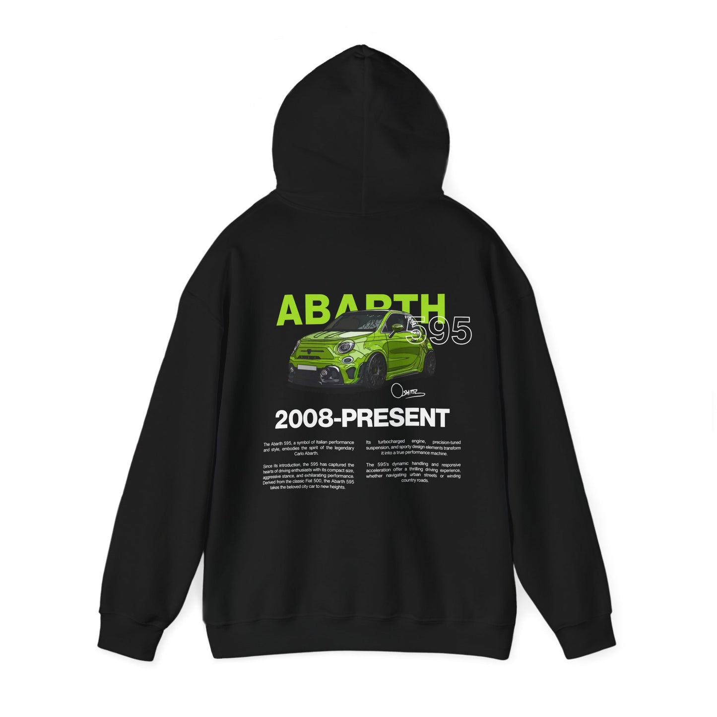 Green Abarth 595 - Black Hoodie