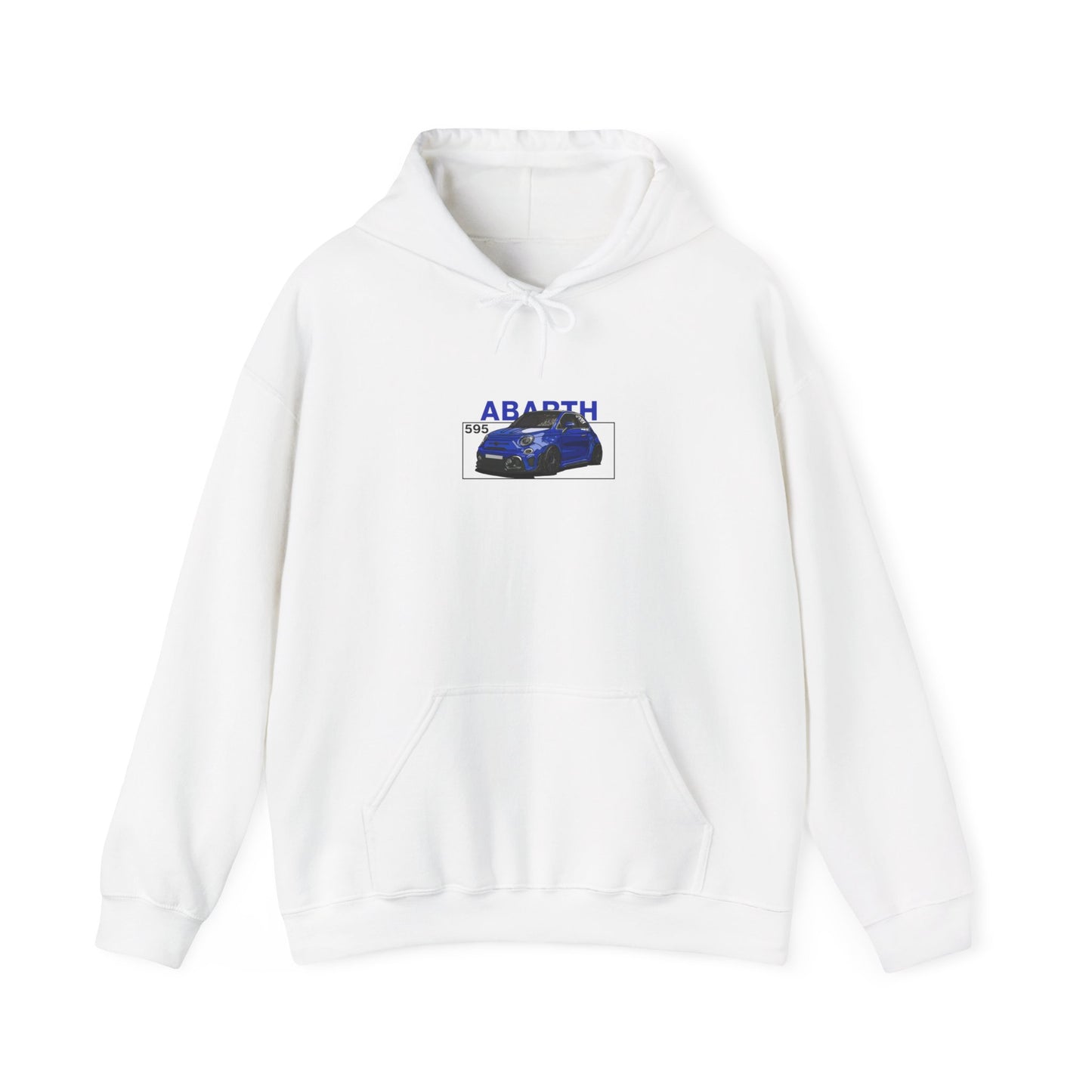 Blue Abarth 595 - White Hoodie