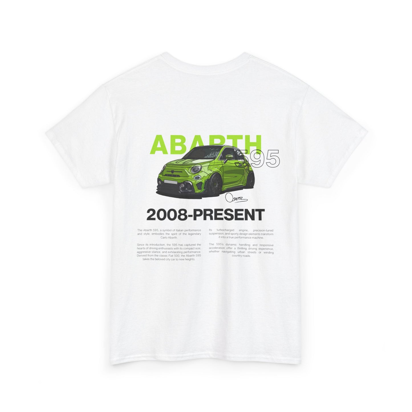 Green Abarth 595 - White Tee