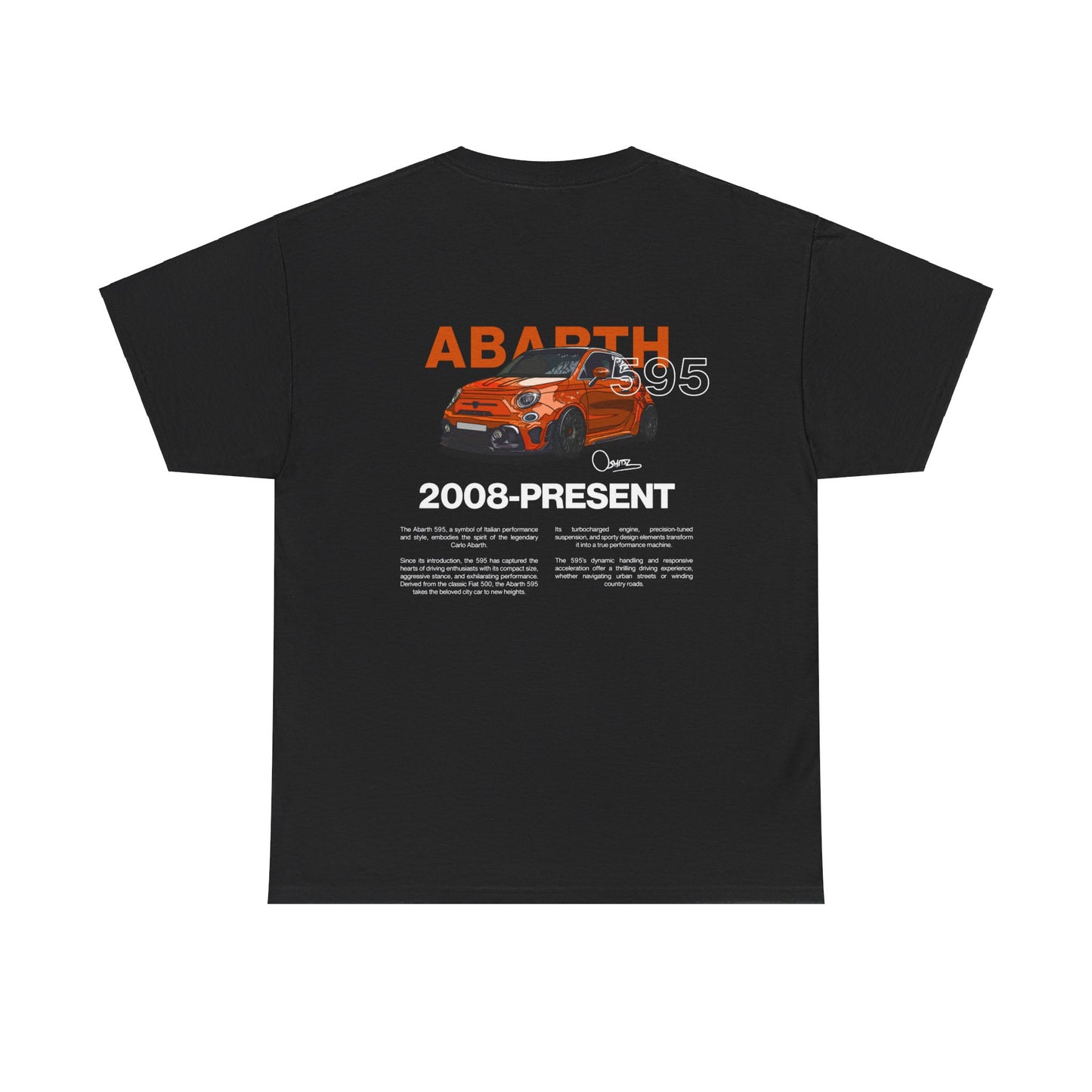 Orange Abarth 595 - Black Tee