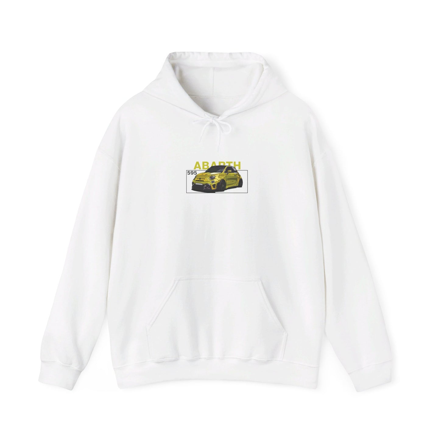 Yellow Abarth 595 - White Hoodie