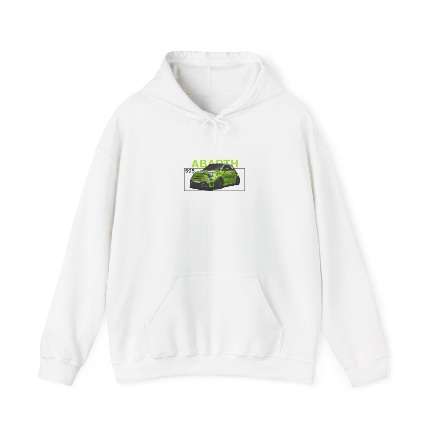 Green Abarth 595 - White Hoodie