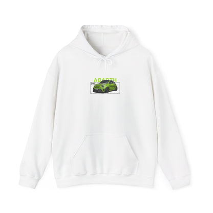 Green Abarth 595 - White Hoodie