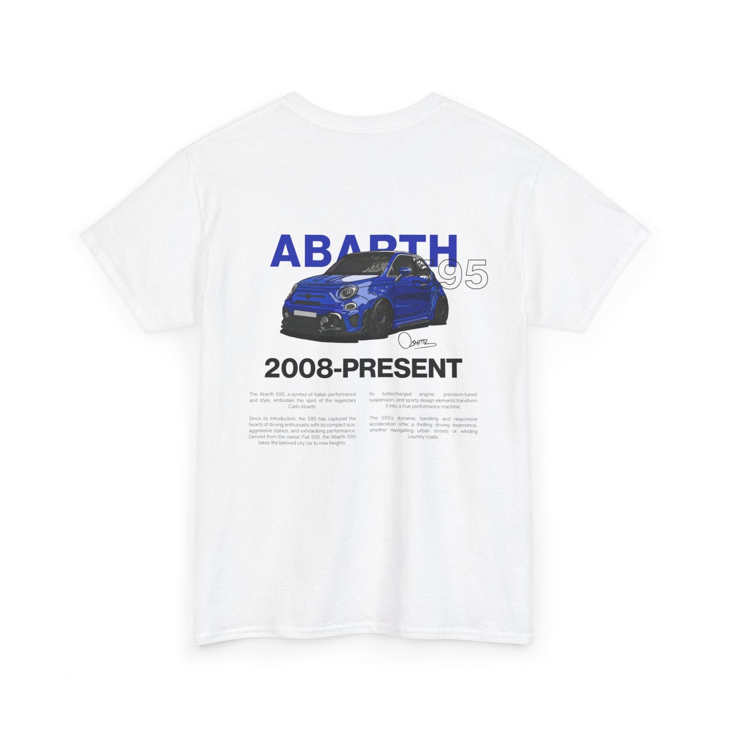 Blue Abarth 595 - White Tee