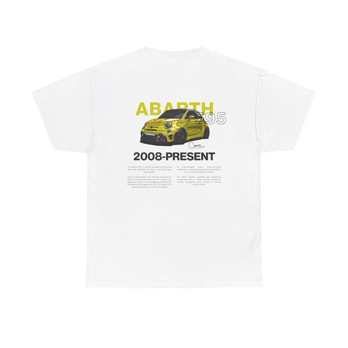 Yellow Abarth 595 - White Tee