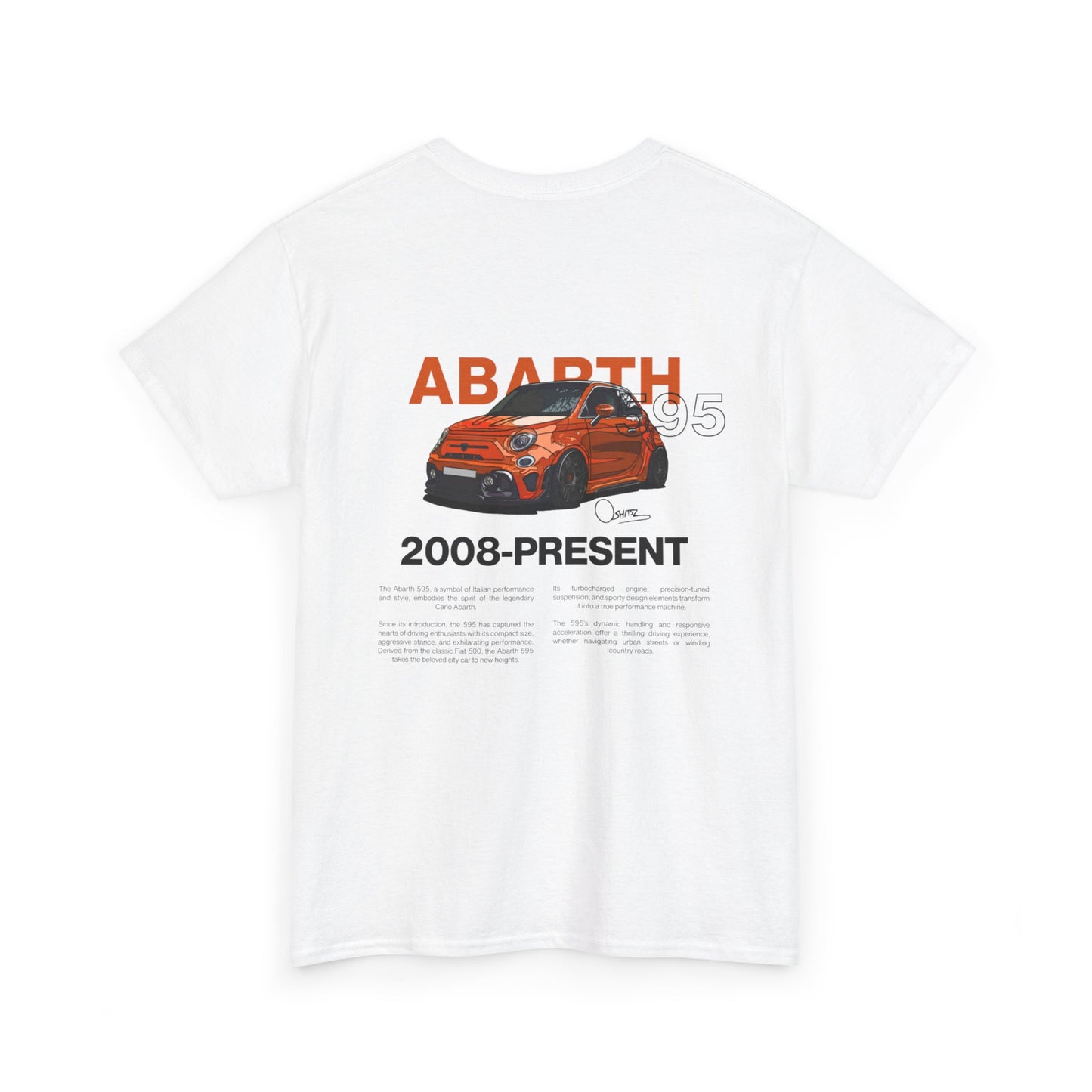 Orange Abarth 595 - White Tee