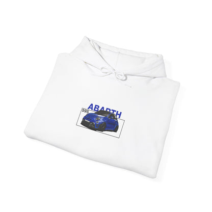 Blue Abarth 595 - White Hoodie