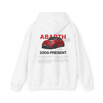 Red Abarth 595 - White Hoodie