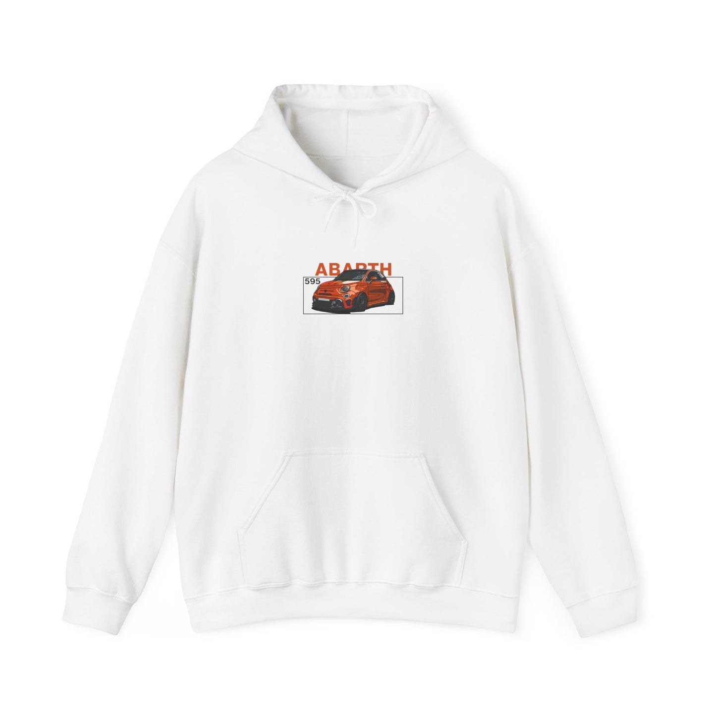 Orange Abarth 595 - White Hoodie