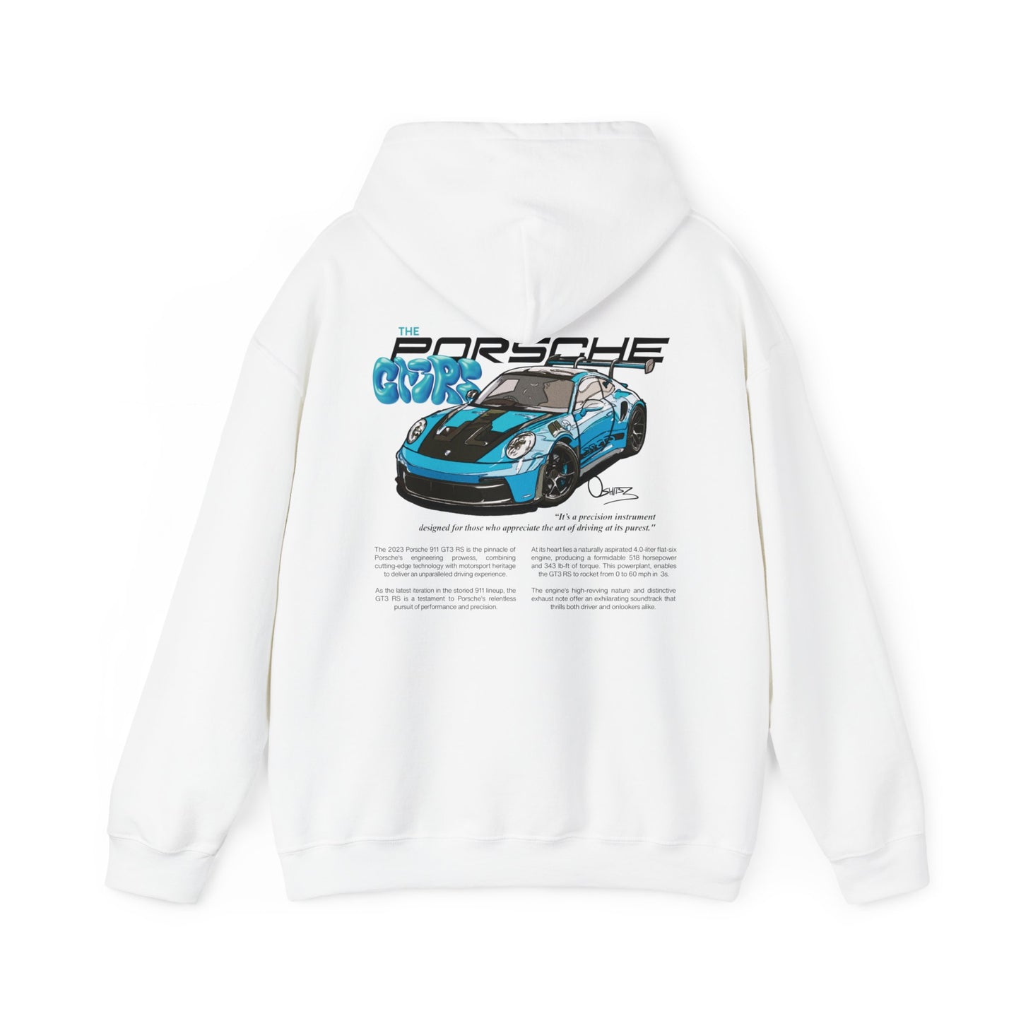 Blue GT3RS - White Hoodie