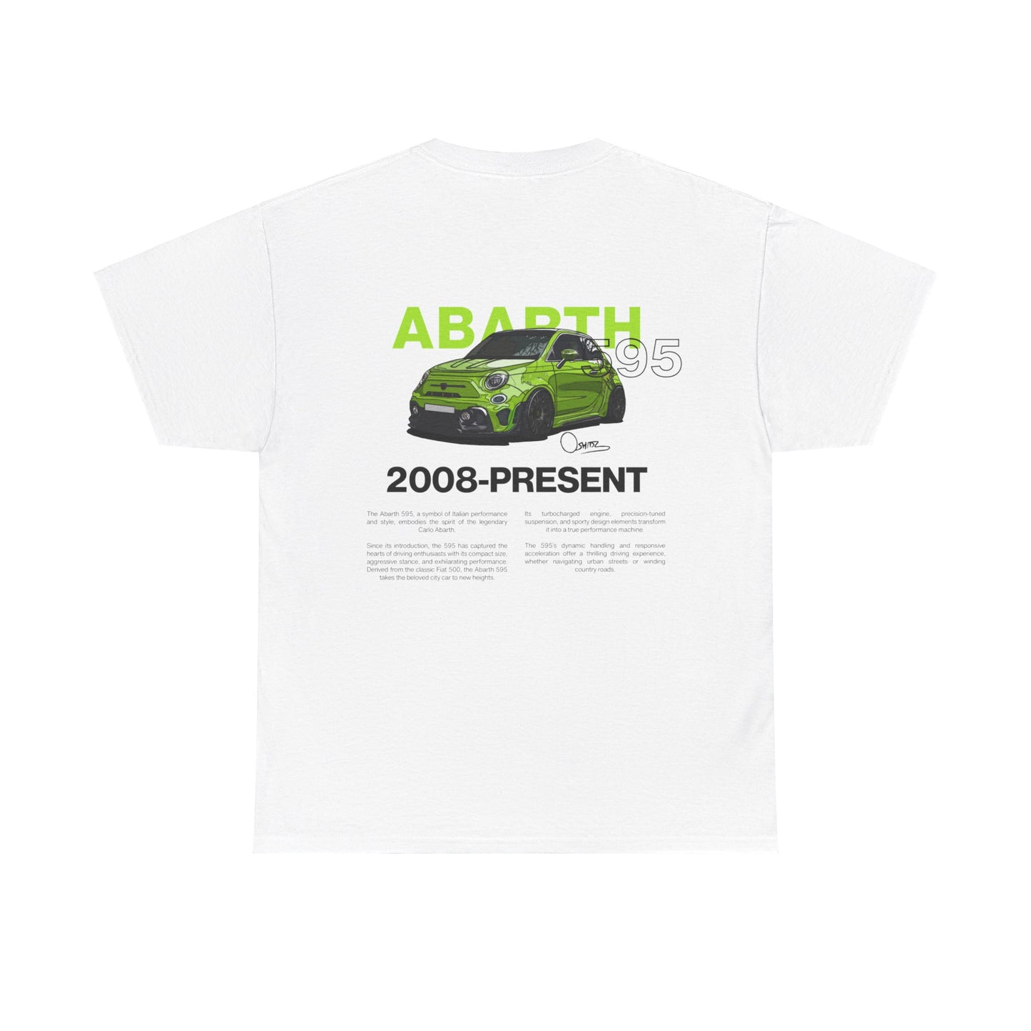 Green Abarth 595 - White Tee