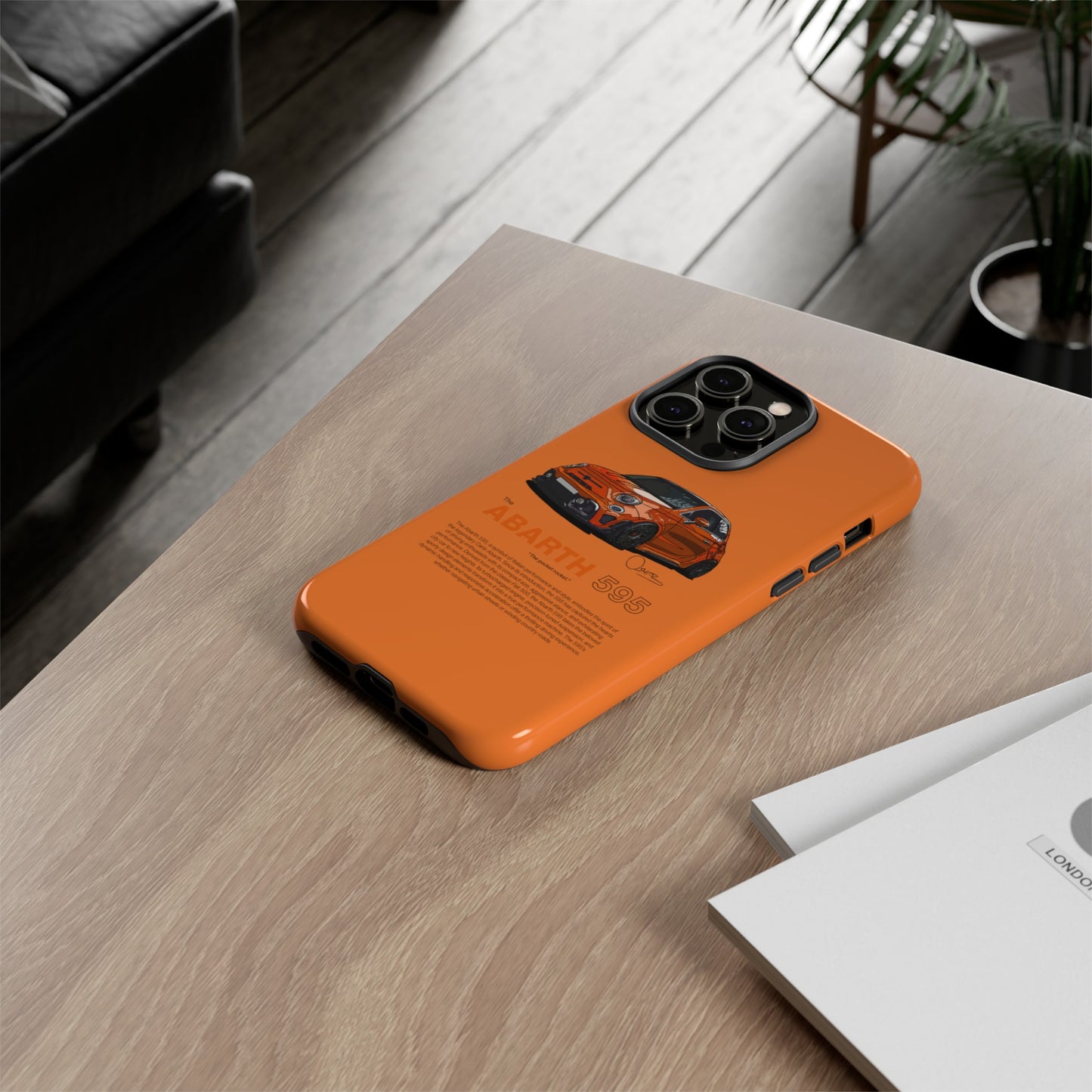 Orange Abarth 595 phone case | RevShitsz