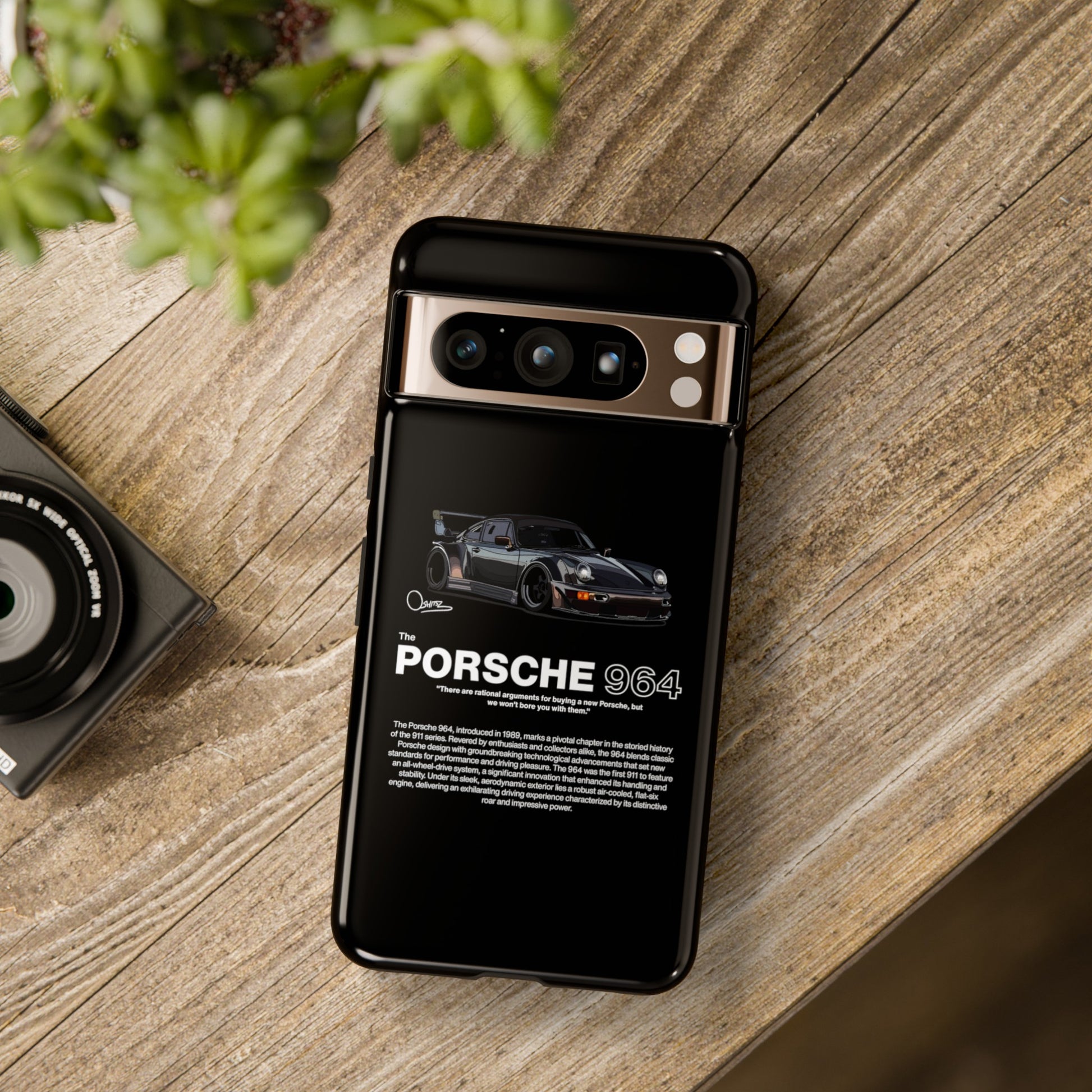 Black Porsche 964 phone case | RevShitsz