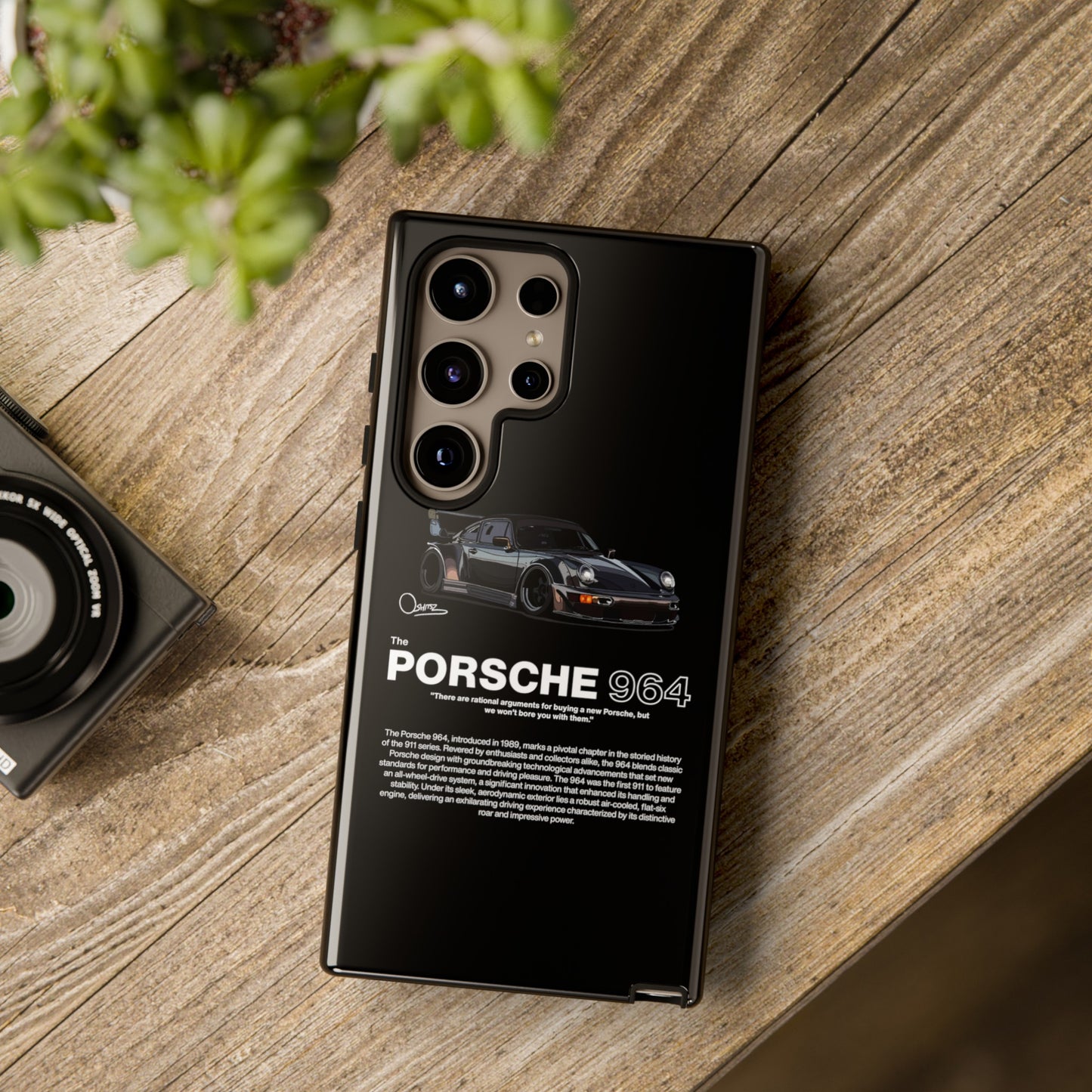 Black Porsche 964 phone case | RevShitsz