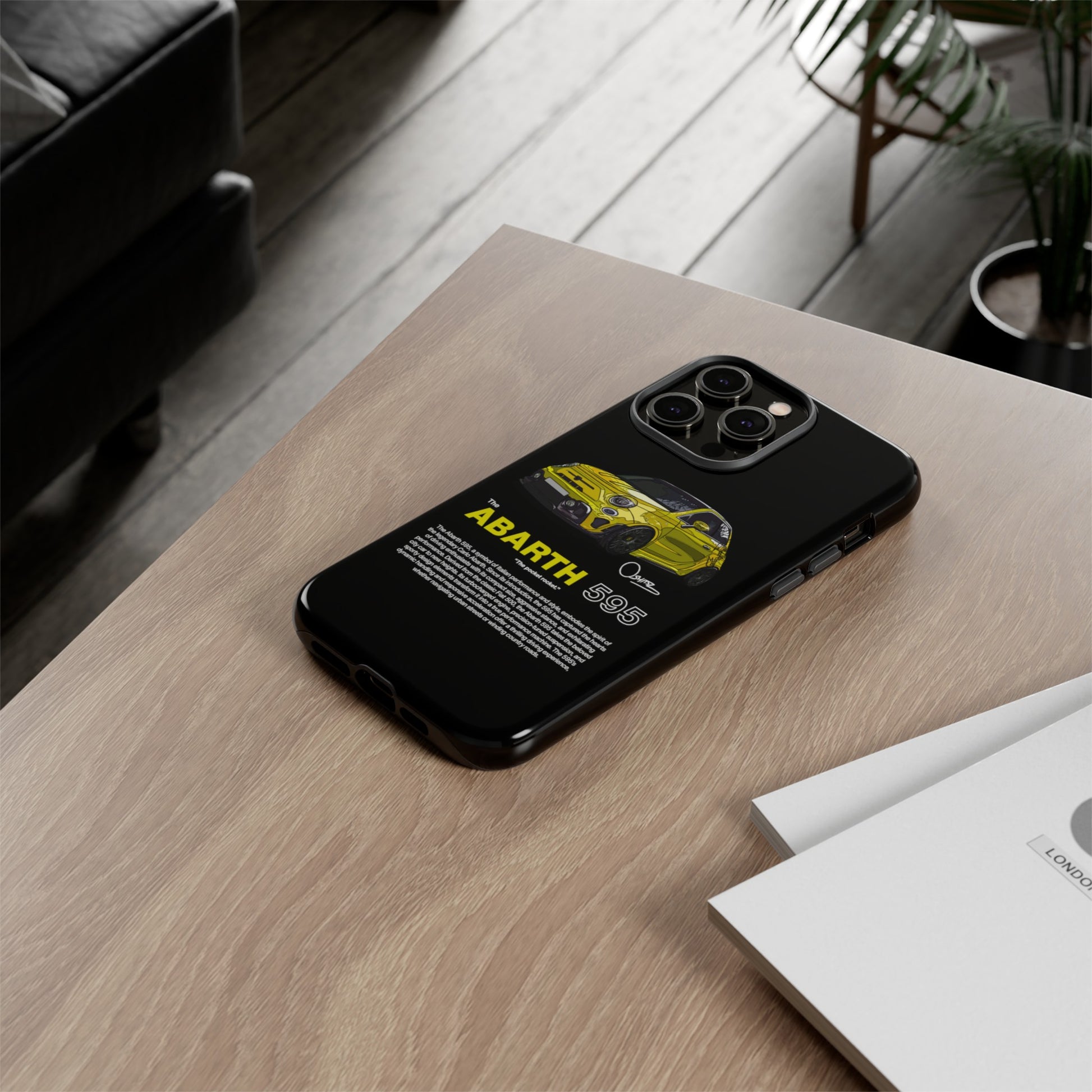 Yellow Abarth 595 phone case | RevShitsz