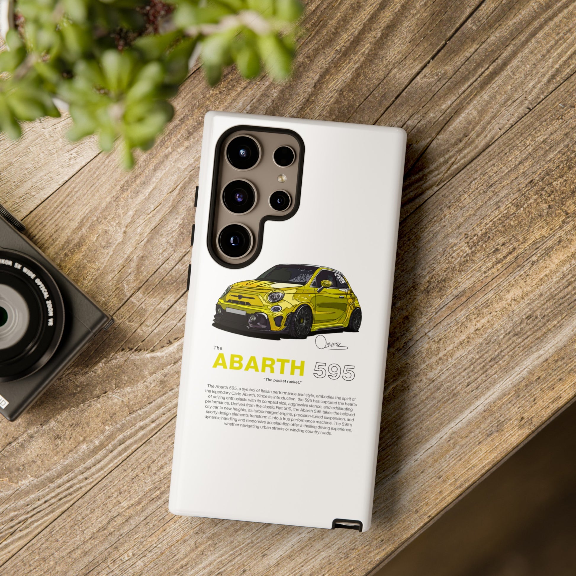 Yellow Abarth 595 phone case | RevShitsz