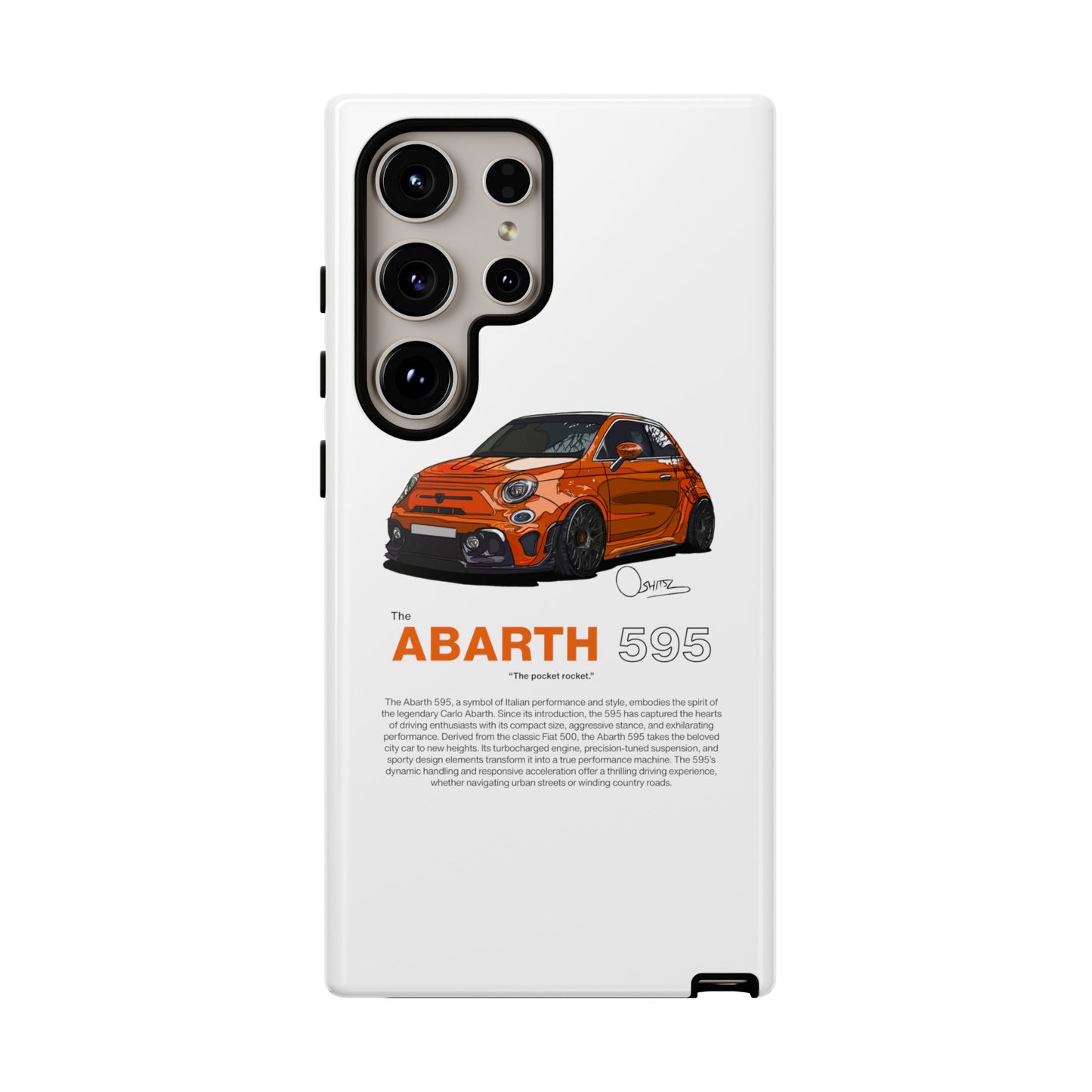 Orange Abarth 595 phone case | RevShitsz