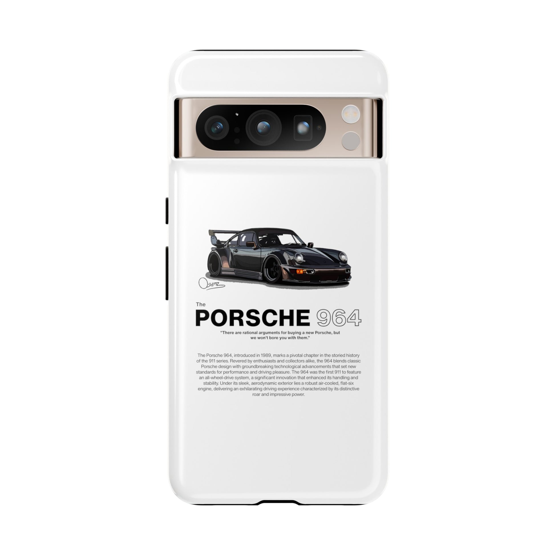 White Porsche 964 phone case | RevShitsz