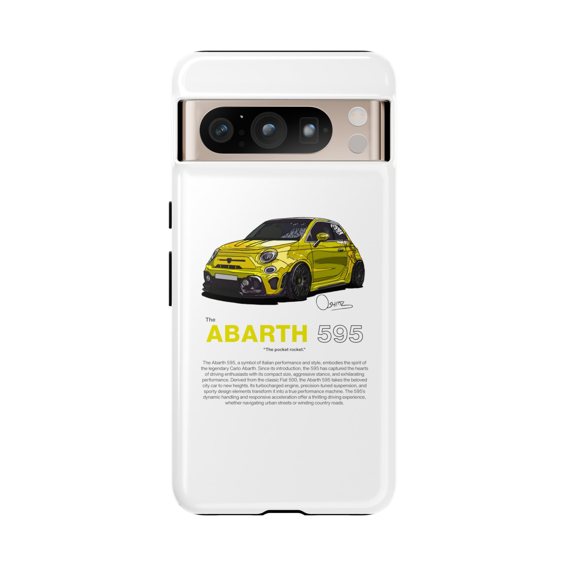 Yellow Abarth 595 phone case | RevShitsz