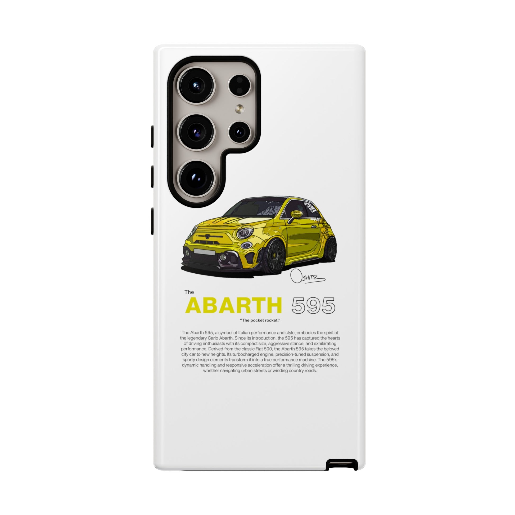 Yellow Abarth 595 phone case | RevShitsz