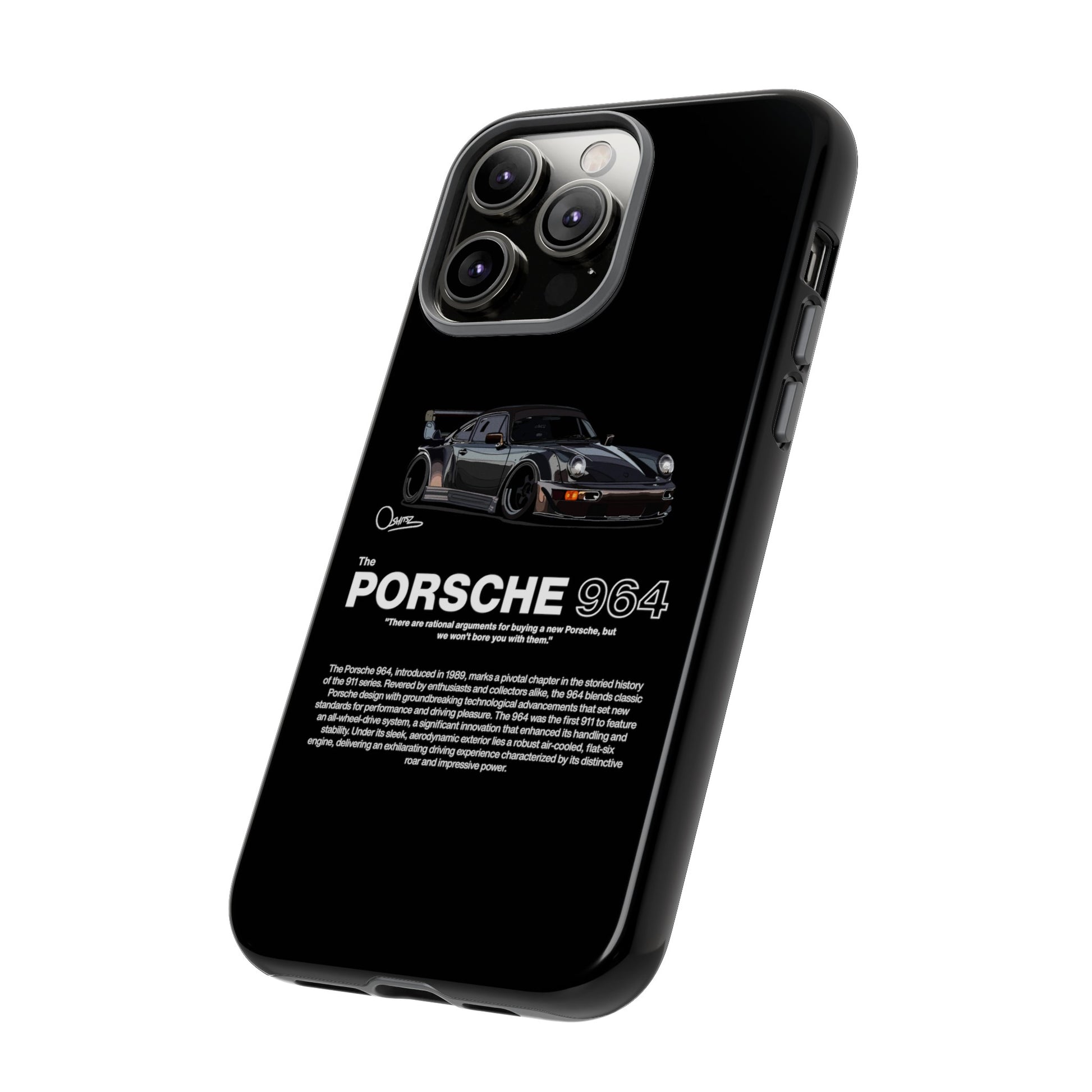 Black Porsche 964 phone case | RevShitsz